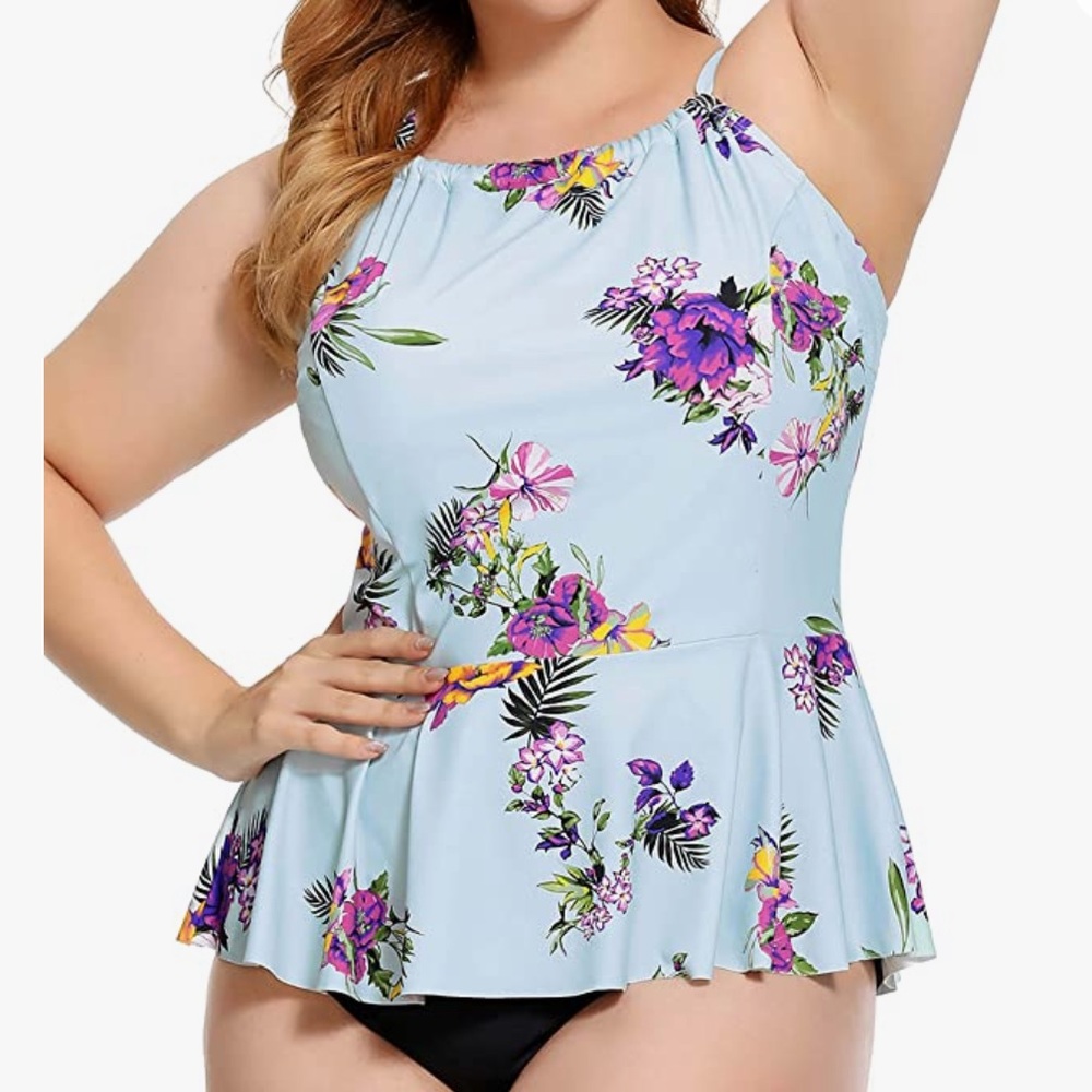 Women’s As Rose Rich floral plus size bathing suit 1X